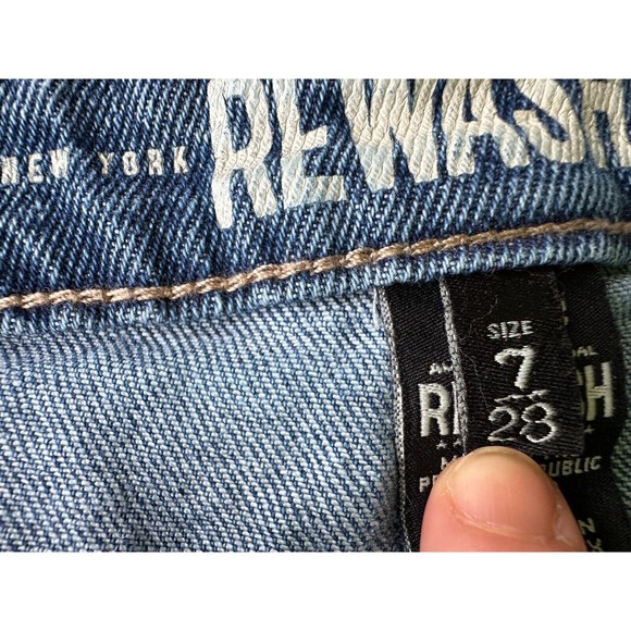 REWASH Super High-Rise Denim Jean Shorts - Distressed Cutoffs- Juniors S… - Picture 5 of 9